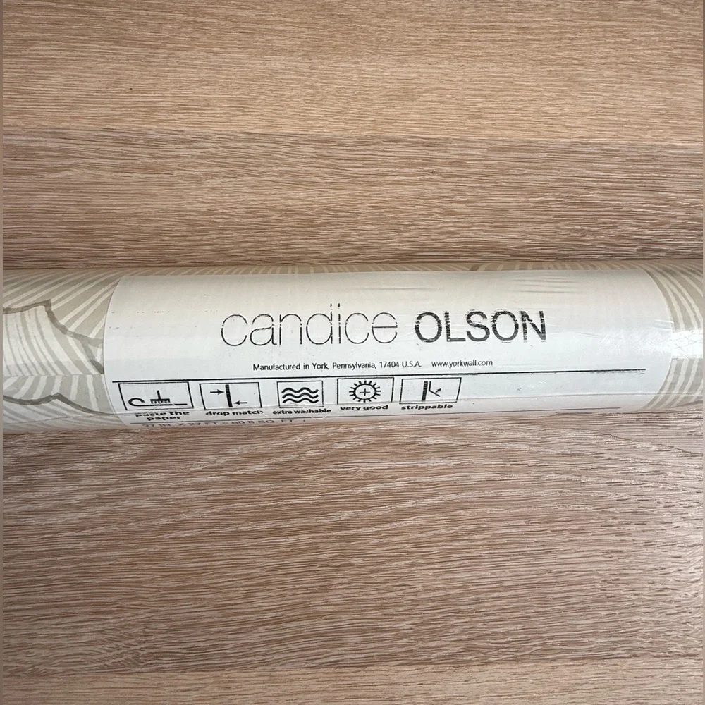 Candice Olson Designer Luminous Ginko Wallpaper Taupe Blonde Beautiful CI2331